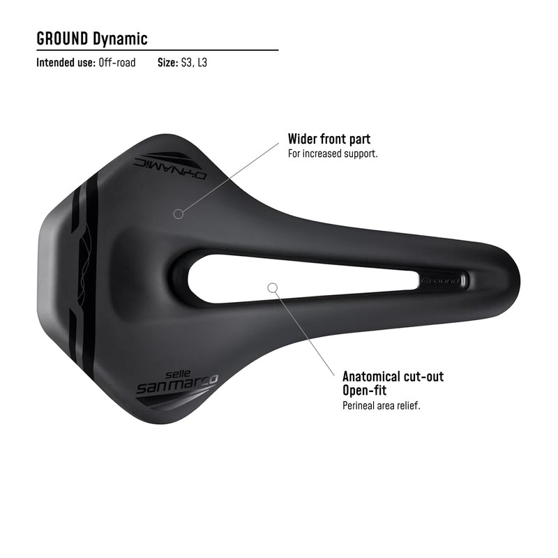 Selle San Marco Ground Dynamic Saddle: Black/Black L3
