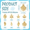 8 Pcs 18K Gold Plated Cubic Zirconia Charms for Permanent