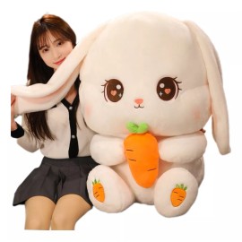 Jextech Peluche Conejo Con Zanahoria Grande Tierno Kawai Jumbo 75cm
