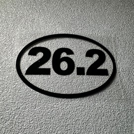 Car Styling Sticker 26.2 Marathon Run Oval Runner Decals Auto Door Body Window Tape Bike Bicycle Applique 2PCS (Black, 130x83mm)