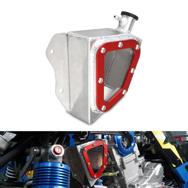 NICECNC Overflow Refrigerante Radiator Tank Reservoir Compatible with Yamaha Raptor 700 2013 2014 2015 2016 2017 2018-2023, Raptor 700R 2013-2020 2021 2022 2023 Red