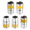 sourcing map 5pcs 1/2" Drive 6 Points Socket 13-17mm Metric