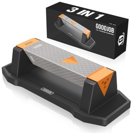 Extra Large Diamond Sharpening Stone Set 3 Side Grit 400/600/1000 Premium Industrial Diamond Knife Sharpener Suitable for Steel of any Hardness with Angle Guide and Non-Slip Base (GB-3DL)