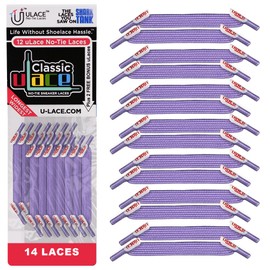 uLace Classic No Tie Shoelaces - Lavender Elastic Shoe Laces for Sneakers | Stretchy, Elastic Laces for Slip-On Convenience and Comfort | Easy Installation, For Teens and Adults