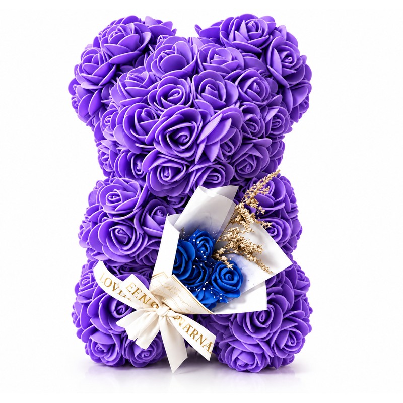 Rose Teddy Bear for Romantic Gifts – Artificial Rose Bouquet
