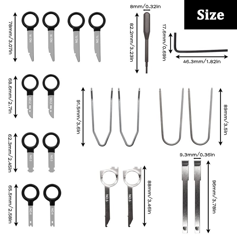 Seamaka 20pcs Radio Removal Tool Kit,Universal Stereo CD Player Removal