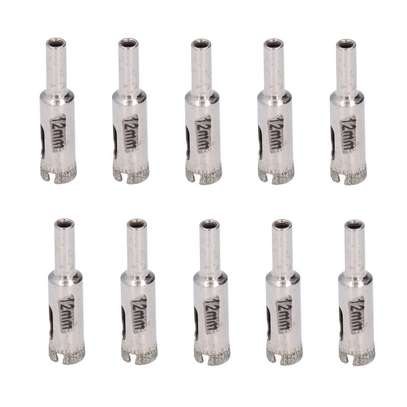 10Pcs Glass Drill Bit 12mm High Torsion Stable Fine Workmanship