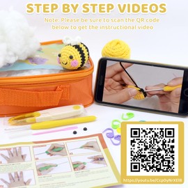 Crochet Kit for Beginners, Octopus Bee Crocheting Animal Kit, Beginner Crochet Kit with Step-by-Step Video Tutorials, Knitting Starter Set for Adults and Kids