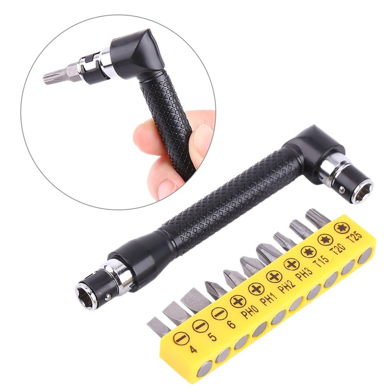 L-Shaped Wrench 1/4 Inch Hex Socket Ratchet Wrench Screwdriver Bit