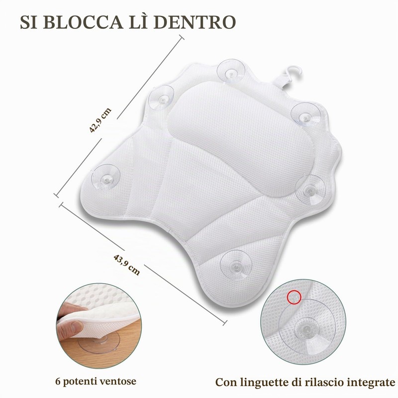 RUVINCE - Cuscino per vasca da bagno per donne e
