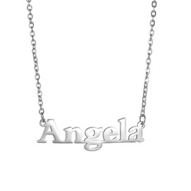 JSNOM Name Necklace Women's Silver: Chain Jewellery with Name Pendant, Birthday, Valentine's Day, Christmas Gifts for Girlfriend, Mother, Daughter, Girls, Women, Stainless Steel