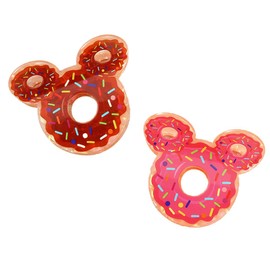 Mouse Ears Doughnut Hair Claw Clip - Acetate Donut Hair Claw Clips Bread Dessert Hair Jaw Clip Food Shape for Women Girls (Red-Brown)
