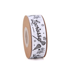 Meseey Lacrosse Wrapping Grosgrain Ribbon 3/4 Inch Homecoming Mum Sport Ball 20 Yard Craft Ribbons for Hair Bow Sport Team Party Wreath Gift Wrapping(Lacrosse)