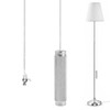 Bathroom Light Pull Cord Handle Knurled Chrome with 150cm String