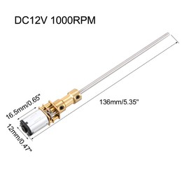 uxcell Long Axis N20 Gear Notor Miniature DC Motor 12V 1000RPM Motor Round Shaft Low Speed High Torque 3mm x 100mm