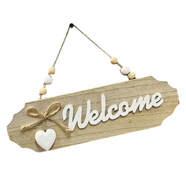 Welcome Sign For Front Door - Wooden Farmhouse Board Wall Decor - Decorative Home Letter Design Board Ornament Entrance Decor