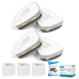 2 Pairs 6003 Filters Against Organic Vapours + 2 Pairs 501 Filter Holders + 30x 5T11 Particulate Filters for Respirator Masks 6200/6800/6900 Series