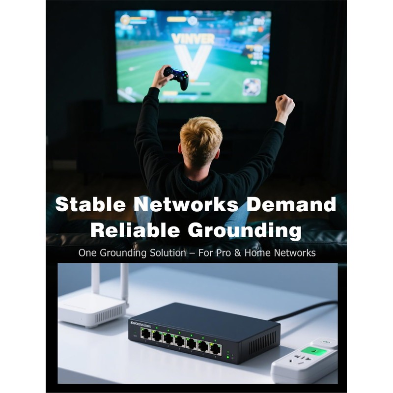 Mellbree Shielded Ethernet Patch Panel Bond Ground Extension Cord,6.5FT Grounding
