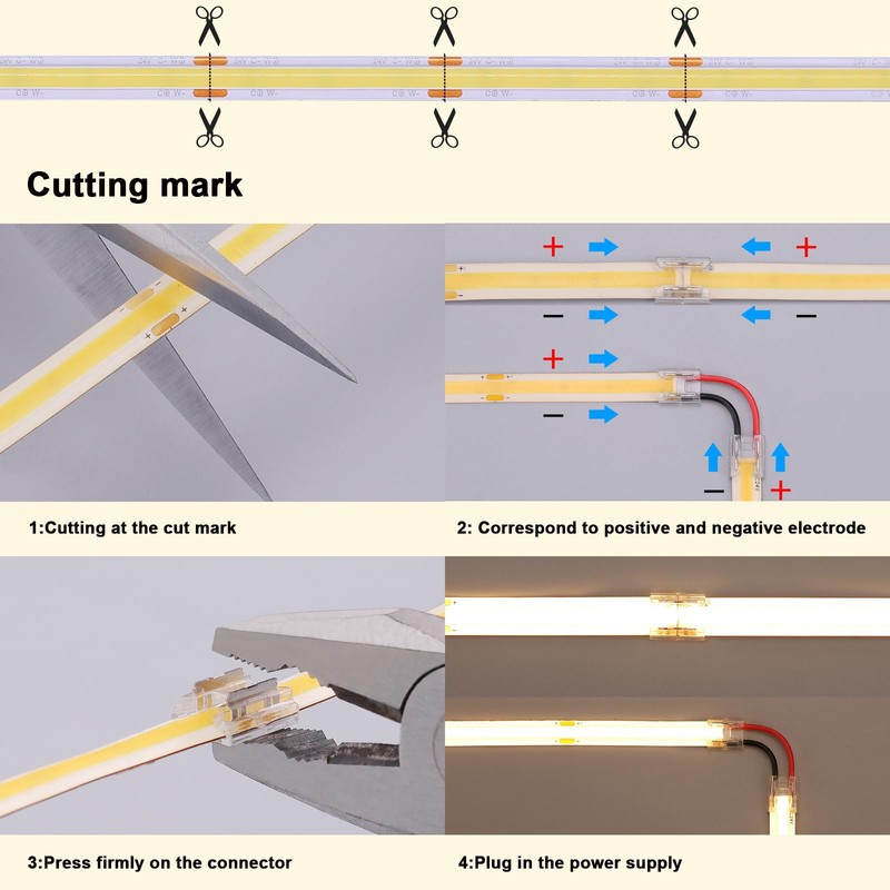 BENLUN 24V CCT COB LED Strip Lights Kit 65.6ft (2
