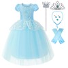 LAUPHIE Princess Costume Cinderella Dresses for Girls Blue Dress Up