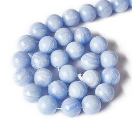 100pcs 8mm Blue Lace Agate Beads Natural Gemstone Beads Round Loose Beads for Jewelry Making