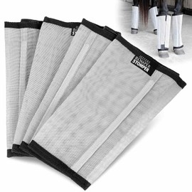Jeffers Romper Stomper Fly Boots for Horses - Grey, Small – Breathable Mesh Leg Wraps for Insect Protection, Stable Accessories for Summer Turnout, Ride Gear, Horse Hoof & Leg Care - 4 Pack