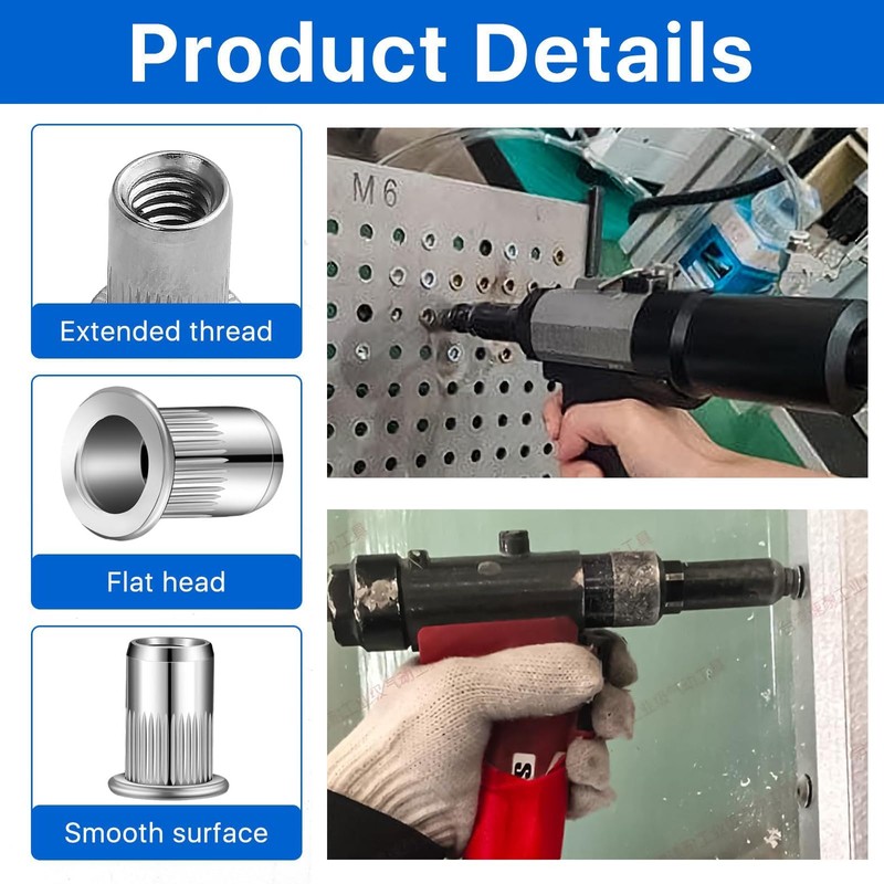 Pack of 60 Rivet Nuts M5 Stainless Steel - Retractable