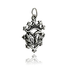 Scottish Luckenbooth Pendant - 925 Sterling Silver Charm Heart Crown Thistle NEW Cute Jewelry Charm