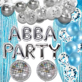 JeVenis Abba Party Decoration Disco Party Decoration Balloons Mamma Mia Party Decoration Balloons 70s Dancing Party Supplies
