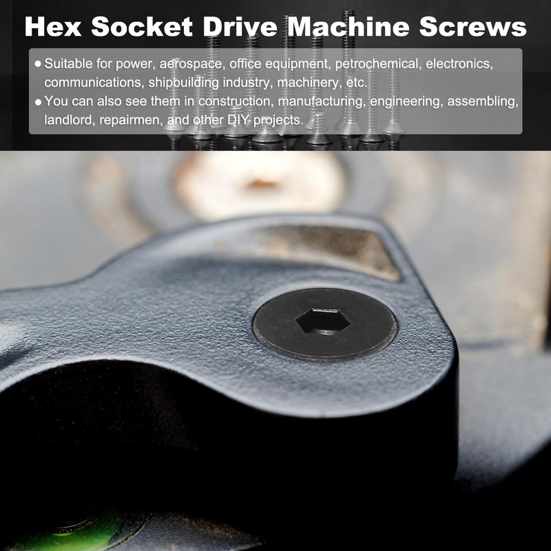 PATIKIL Hex Socket Cap Screws #6-32 x 5/16" Flat Head