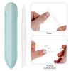 2Pcs Glass Cuticle Pusher with Leather Case, Dual Ended Cuticle
