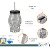 Servette Home 4 Pack Iridescent Skull Shaped Mason Jar with