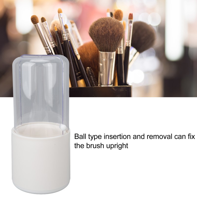 Makeup Brush Holder White with Pearl Filling Rotating 180 Degree
