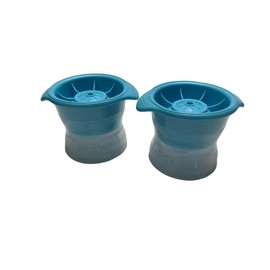 ProudCo - 2X Moldes de silicona para esfera de hielo - Bola redonda de fusión lenta - Para cóctel, whisky y bebida - hielo redondo de 6 cm - (Azules)