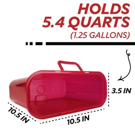 Medegen 5.4qt Sharps Container, Red Base 10.5in X 3.5in X 10.5in, Horizontal Entry, Each