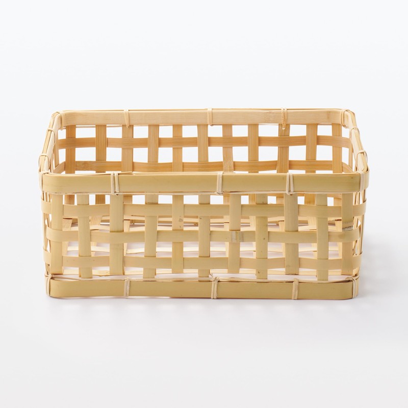 MUJI MDC77A2S Bamboo Woven Basket Natural, Approx. Width 8.3 x