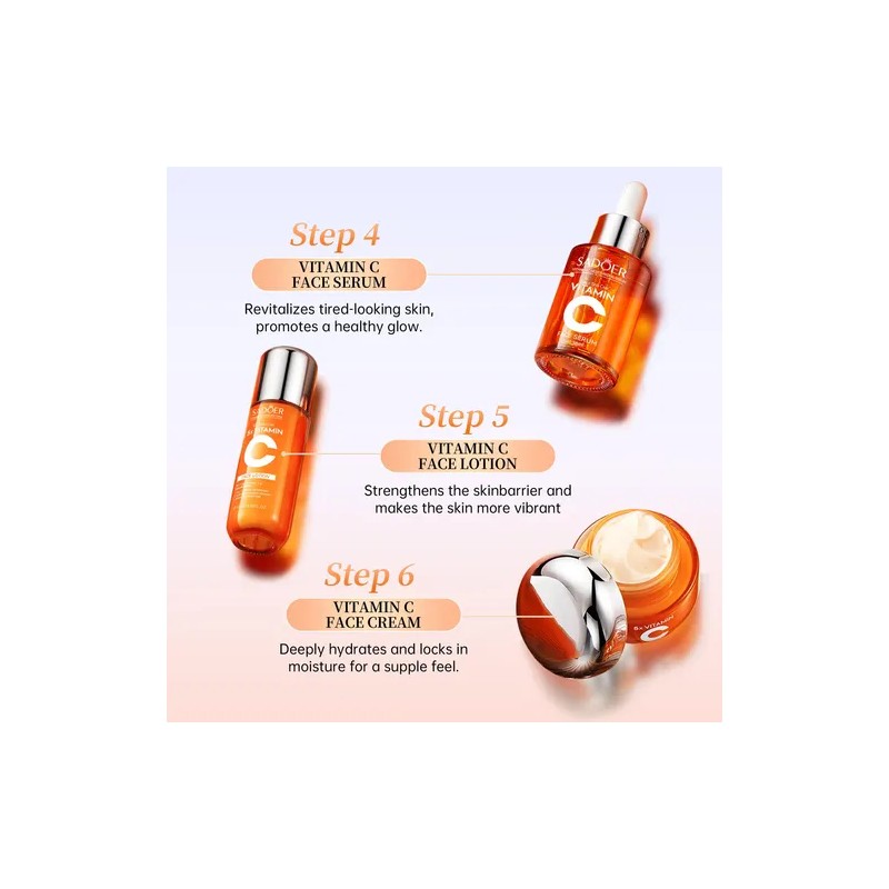 Skincare Set Uztuzt Hydrating W Vitamin C Niacinamide 6-p