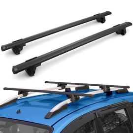 JUST-V Roof Rack Cross Bars Replacement for Subaru Forester 2014-2024, Thick Aero Aluminum Roof Rack Crossbar for Cargo Carrier Luggage Kayak Canoe Bike Snowboard, for Flush Side Rails Black