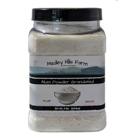 Alum Powder Granulated Food Grade 2 lbs. - by Medley Hills Farm in Reusable Container - Granulated Potassium Alum Powder - Made in The USA