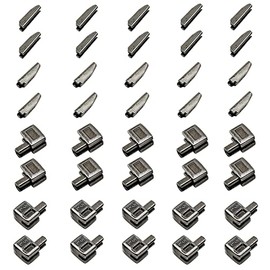 JOSDIOX Metal Zipper Latch Slider Retainer #5 Insertion Pin Zipper Bottom Zipper Stopper for Metal Zipper Repair Zip Sewing Replacement DIY, 20 Sets (Gunmetal)