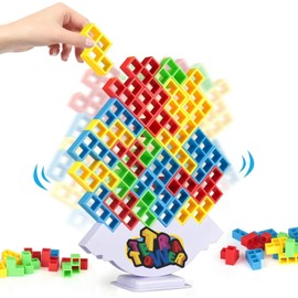 Gdaytao 64 Pcs Tetra Tower Game | Balance Game | Stack Attack Game | Stacking Game for Kids & Adult | Board Game & Puzzle Game | Fun Game, Educational Family Games for Coordination & Creativity