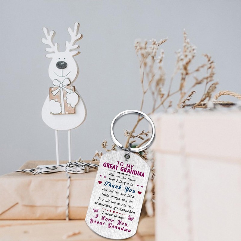 EE&YU Great Grandma Keyring Gifts - Love Great Grandmother Birthday