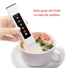 Food Salinity Tester Meter Detector, Salinity Electronic Meter Tester, LED Display Salinity Meter Kitchen Supply, Size:Approx.155x29x14mm