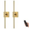 JUSHENG 5000mAh Battery Operated Wall Sconce, 3000K/4000K/6000K Dimmable Brass Cordless