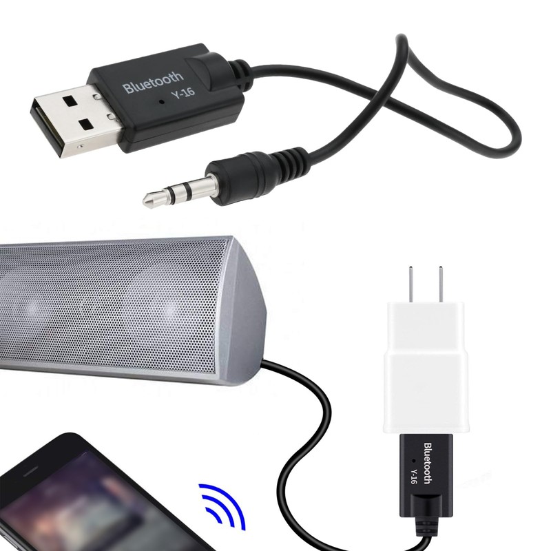 Create idea 2Pcs USB Bluetooth to AUX Cable Receiver 3.5mm