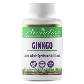 Paradise Ginkgo Biloba Extract, 100% Naturally Extracted, 120 Vegetarian Capsules