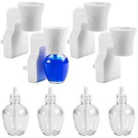 moonoom 4 Pack WallFlower Fragrance Oil Plug in Diffuser- Wall Fragrance Diffuser Plug- Rotary Plug Design Wallflowers Diffuser with 4 Empty Bottles for Home Office Spreading Scent