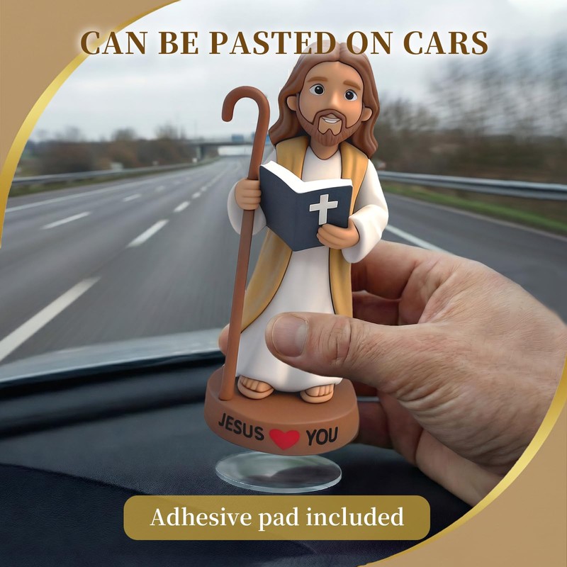 Framad 4" Big Jesus Figures, Large Jesus Loves You Car