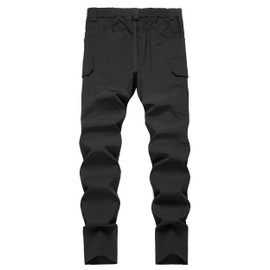 Men's Tactical Pants, Water Resistant Outdoor Pants, Lightweight Stretch Cargo/Straight Work Hiking Pants, Mens Quick Dry Performance Military Pants, Classic Cargo Pockets, X7 Black,36