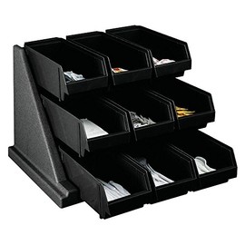 Cambro 9RS9110 Versa Black 9-Bin Organizer Rack